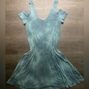 AE Blue Tie Dye Cold Shoulder Dress Size XS